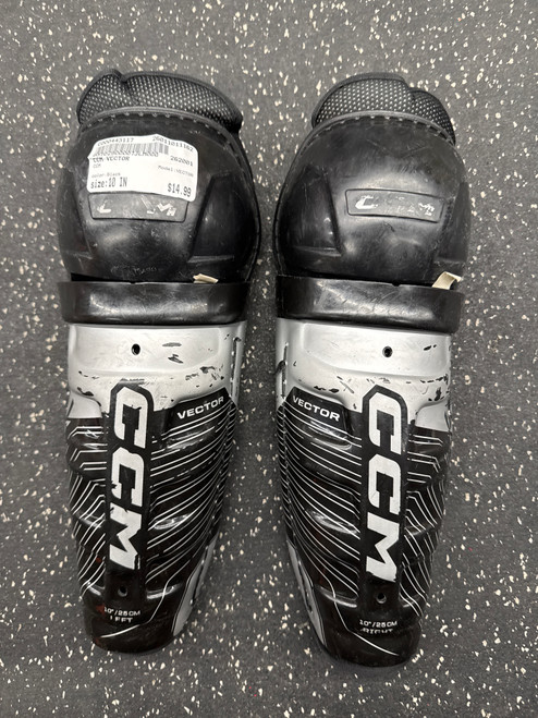 Vist Large View of Product Image Which is Used CCM VECTOR Youth Shin Guards Black 10"