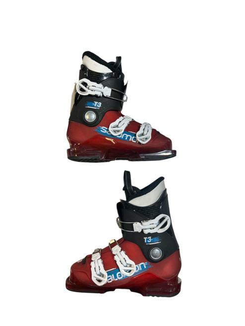 Vist Large View of Product Image Which is Used Salomon T3 Boys DH Ski Boot Red 230 MP - J05 - W06
