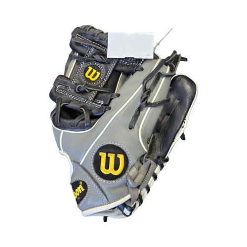 Vist Large View of Product Image Which is Used Wilson A500 RHT GLOVE BB/SB Glove RH Throw Black 11"