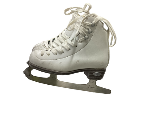 Vist Large View of Product Image Which is Used Riedell EMERALD Girls Figure Skate White Youth 11.0