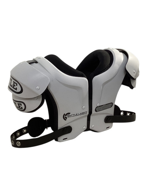 Vist Large View of Product Image Which is Used BATTLE DEFENDER FB Shoulder Pads White SM
