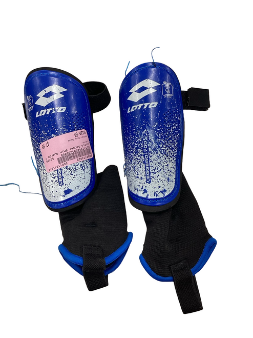 Vist Large View of Product Image Which is Used Lotto Soccer Shin Guards Youth Navy Blue SM