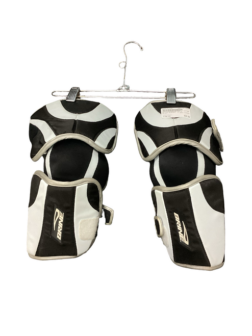 Vist Large View of Product Image Which is Used Brine ELEMENT Lacrosse Arm Pads/Guards White LG