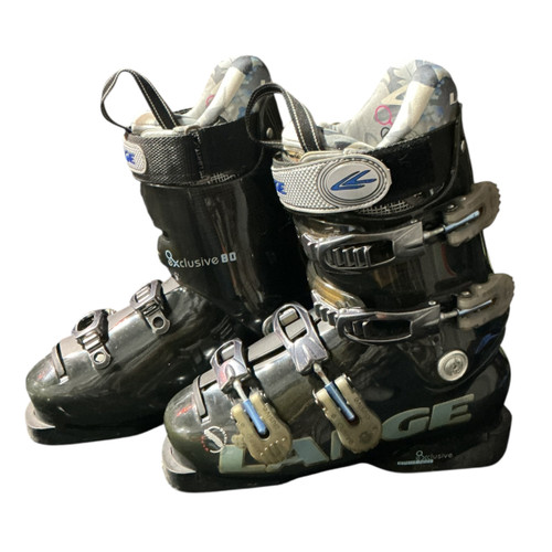 Vist Large View of Product Image Which is Used Lange 23.5 LANGE ECLUSIVE 80 SKI BOOT Womens DH Ski Boot Black 235 MP - J05.5 - W06.5