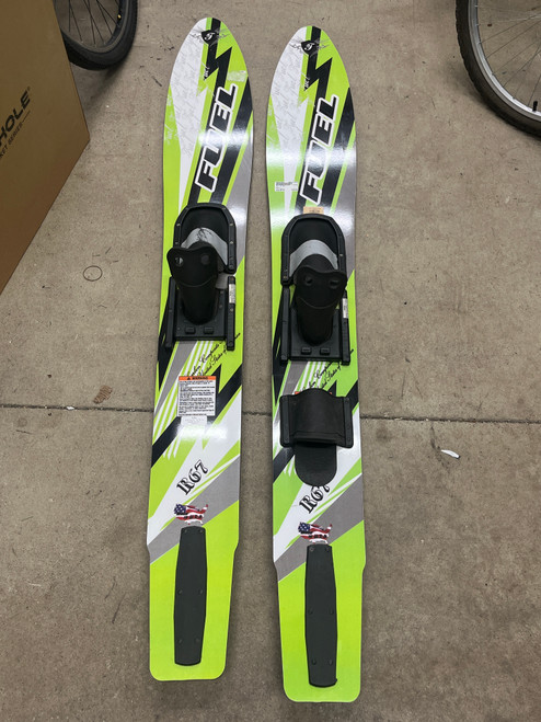 Vist Large View of Product Image Which is Used Pair of Skis Green 64"