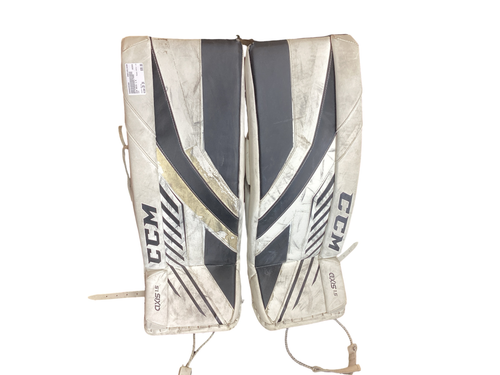 Vist Large View of Product Image Which is Used CCM AXIS 1.5 Goalie Leg Pads Inter White 29"