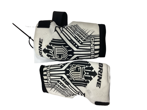 Vist Large View of Product Image Which is Used Brine UPRISING Lacrosse Arm Pads/Guards White S/M