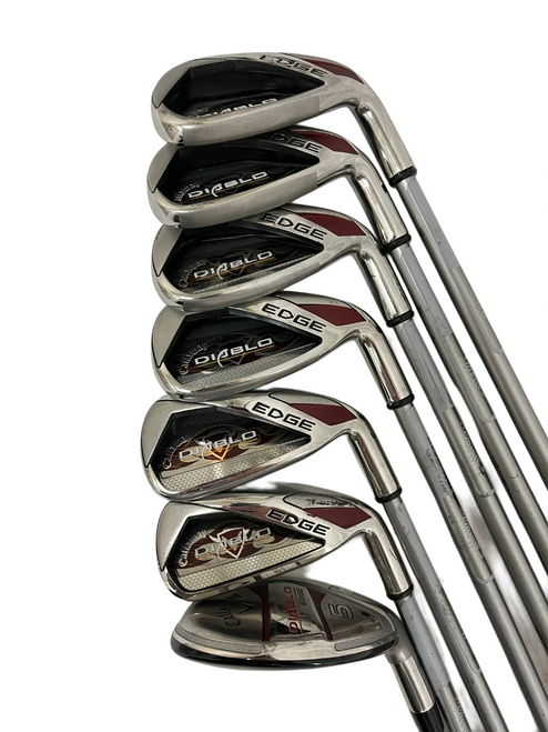 Vist Large View of Product Image Which is Used Callaway Diablo Edge Womens 5H-AW RH Iron Set Graphite/Womens Shafts