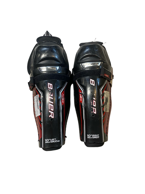 Vist Large View of Product Image Which is Used Bauer NSX Intermediate Shin Guards Black 10"