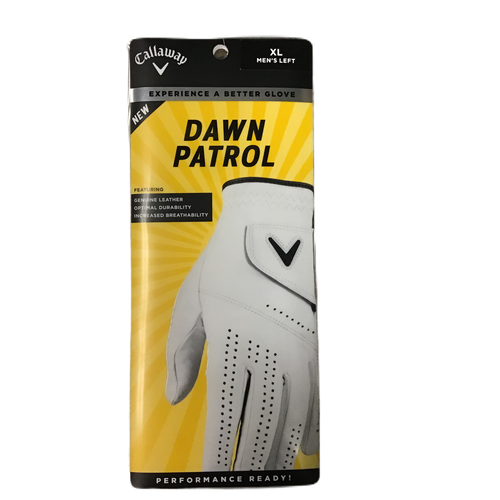 Vist Large View of Product Image Which is Used Callaway DAWN PATROL Men's Left Golf Glove White XL