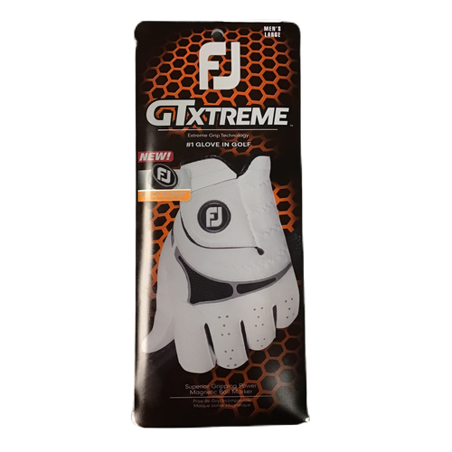 Vist Large View of Product Image Which is Used Foot Joy GTXTREME Men's Left Golf Glove White M/L