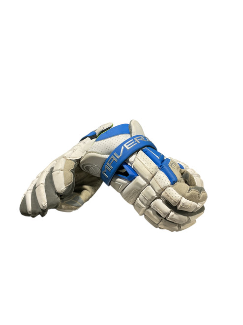 Vist Large View of Product Image Which is Used Maverik M6 GLOVES Lacrosse Gloves Mens White 12"
