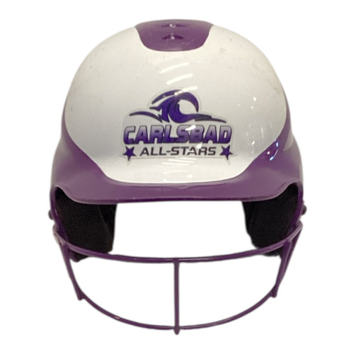 Vist Large View of Product Image Which is RIP-IT PURPLE/WHITE HELMET Batting Helmet w/Mask Purple LG