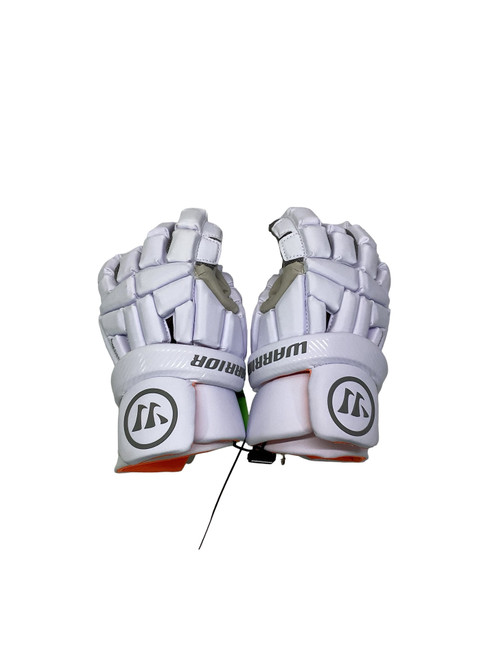 Vist Large View of Product Image Which is Used Warrior BURN Lacrosse Gloves Mens White MD