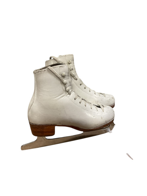 Vist Large View of Product Image Which is Used Riedell FIGURE SKATES SZ 1 Girls Figure Skate White Junior 01