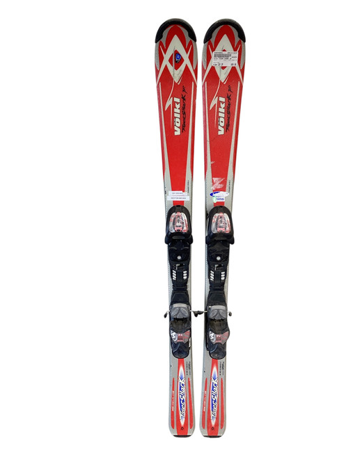 Vist Large View of Product Image Which is Used Volkl TIGER SHARK JR Boys DH Ski/Binding Red 120 cm