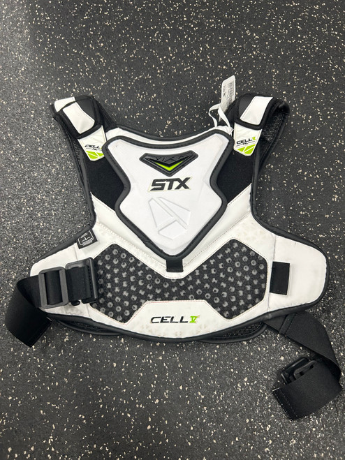 Vist Large View of Product Image Which is Used STX CELL V NOCSAE LINER Lacrosse Shoulder Pads White MD