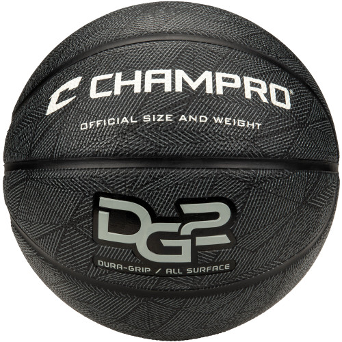Vist Large View of Product Image Which is New Champro Dura-Grip 230 Rubber Basketball Black- Women's 28.5"