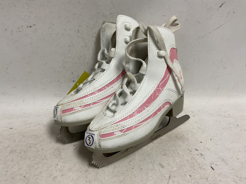 Vist Large View of Product Image Which is Used American Athletic FIGURE SKATES Girls Figure Skate White And Pink Junior 03