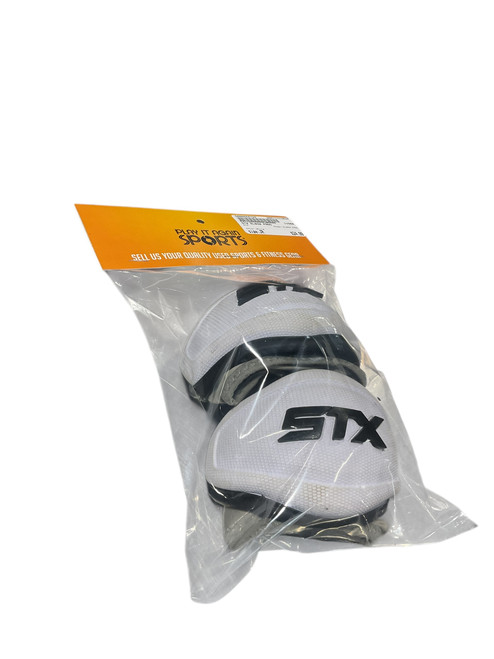 Vist Large View of Product Image Which is Used STX ELBOW PADS Lacrosse Arm Pads/Guards White Junior