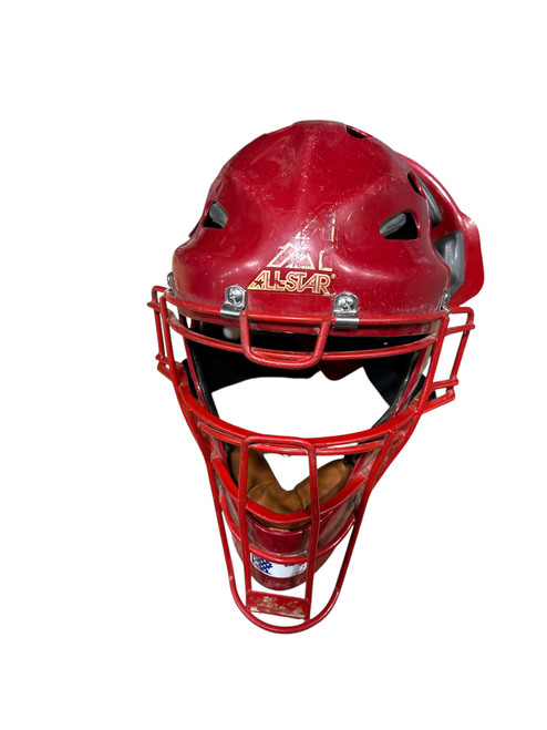 Vist Large View of Product Image Which is Used All-Star RED Catchers Helmet w/Mask Red MD