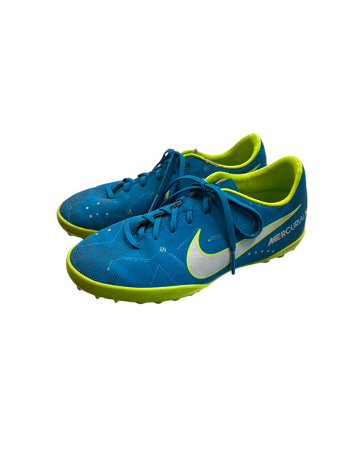 Vist Large View of Product Image Which is Used Nike Soccer Turf Shoes Royal Blue And Yellow Junior 02.5