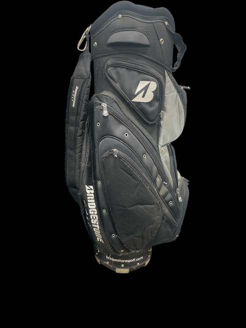Vist Large View of Product Image Which is Used Bridgestone 14-WAY CART BAG Mens Cart Bag Silver And Black