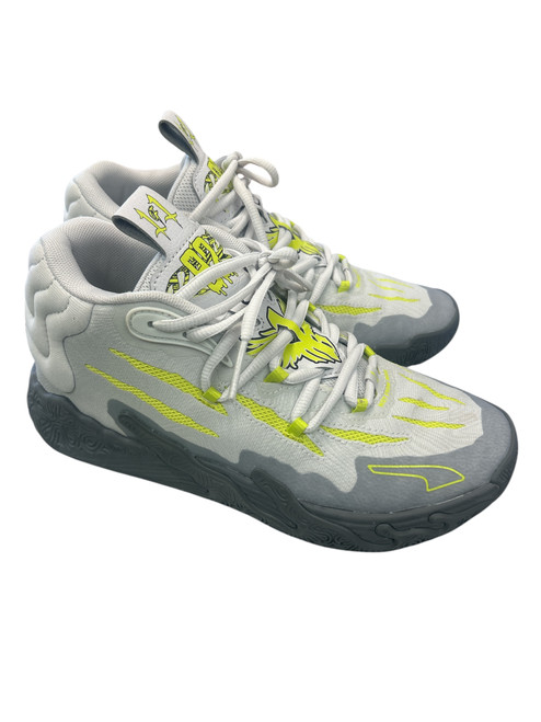 Vist Large View of Product Image Which is Used Puma 1-1-1 M.E.L.O. 01OFONE Basketball Shoes M White And Grey Junior 06