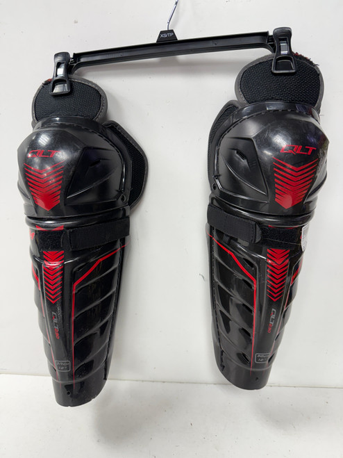 Vist Large View of Product Image Which is Used CCM QLT 230 Intermediate Shin Guards Black 12"