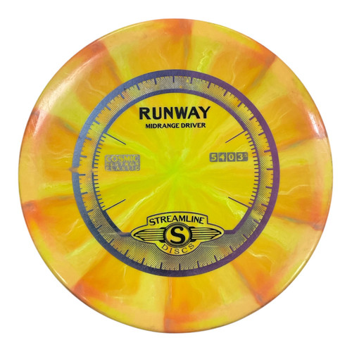 Vist Large View of Product Image Which is Used Streamline COSMIC RUNWAY Disc Golf Mid Range Yellow