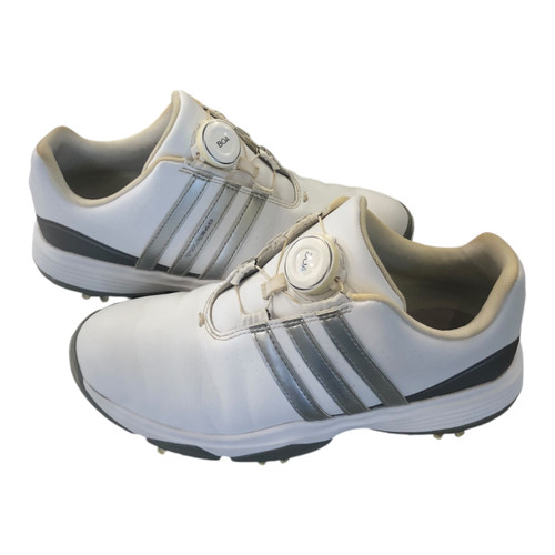 Vist Large View of Product Image Which is Used Adidas Jr Golf Shoes White Junior 04