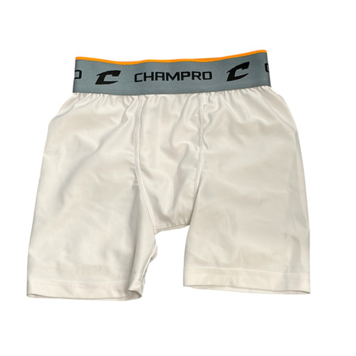 Vist Large View of Product Image Which is Used Champro Compression Shorts White Youth MD