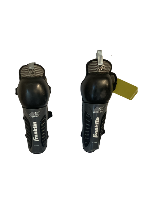 Vist Large View of Product Image Which is Used Franklin STREET HOCKEY Junior Shin Guards Black 9"