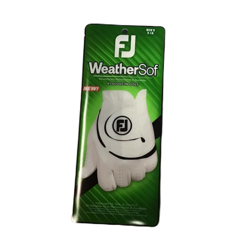 Vist Large View of Product Image Which is Used Foot Joy WEATHERSOF Mens Golf Glove White XL