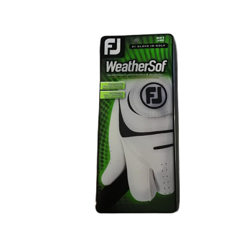 Vist Large View of Product Image Which is Used Foot Joy WEATHERSOF Mens Golf Glove White LG