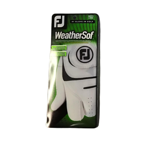 Vist Large View of Product Image Which is Used Foot Joy WEATHERSOF Mens Golf Glove White LG