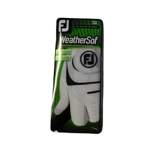 Vist Large View of Product Image Which is Used Foot Joy WEATHERSOF Mens Golf Glove White LG