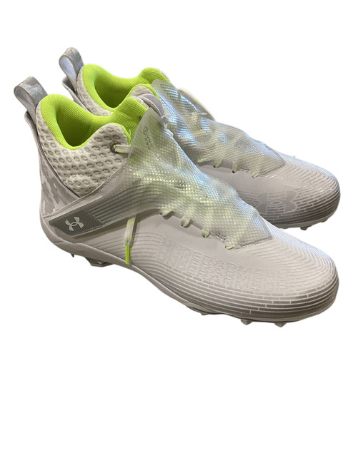Vist Large View of Product Image Which is Used Under Armour Adult FB Cleats White Senior 12