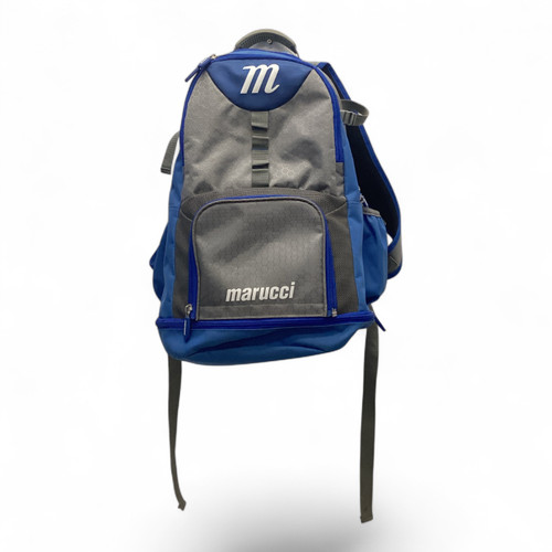 Vist Large View of Product Image Which is Marucci BB/SB Player Backpack Grey And Royal Blue