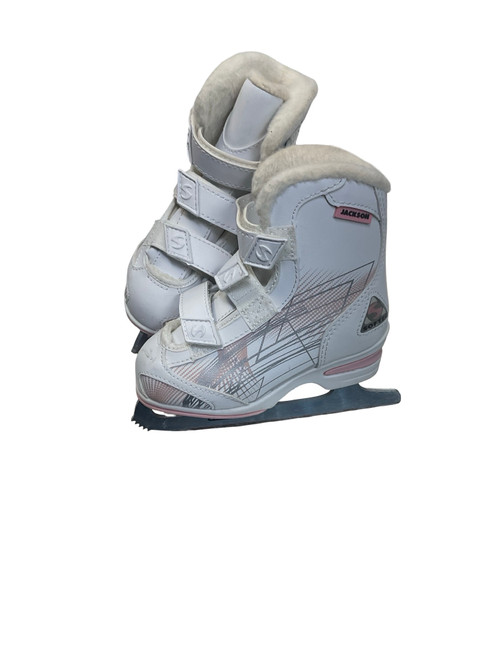 Vist Large View of Product Image Which is Used Jackson SOFTEC TRI-GRIP Girls Figure Skate White Youth 09.0