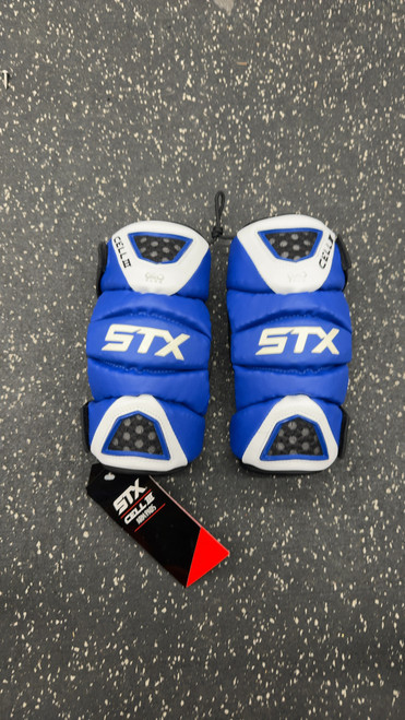 Vist Large View of Product Image Which is Used STX CELL 3 Lacrosse Arm Pads/Guards Royal Blue SM