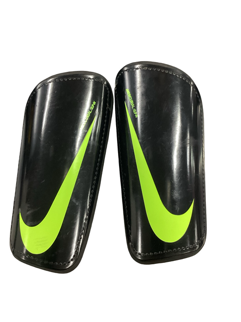 Vist Large View of Product Image Which is Used Nike Soccer Shin Guards Adult Black And Green Senior