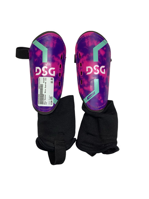 Vist Large View of Product Image Which is Used Dsg Soccer Shin Guards Junior Purple XXS