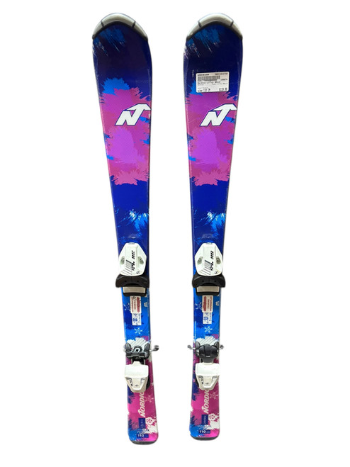 Vist Large View of Product Image Which is Used Nordica LITTLE BELLE Girls DH Ski/Binding Purple 110 cm