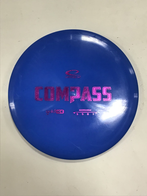 Vist Large View of Product Image Which is Used Latitude 64 GOLD ICE COMPASS Disc Golf Mid Range Royal Blue 176g