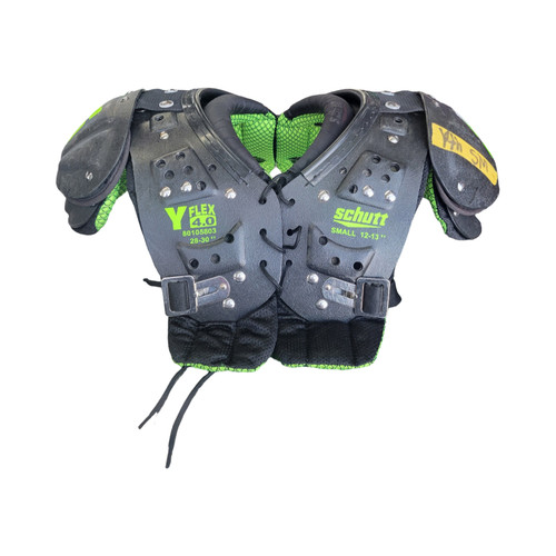 Vist Large View of Product Image Which is Used Schutt Y FLEX 4.0 YOUTH SHOULDER PADS FB Shoulder Pads Black SM
