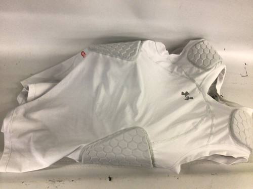 Vist Large View of Product Image Which is Used Under Armour PADDED COMPRESSION SHIRT/TANK FB Top Adult White LG