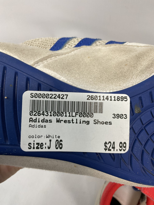 Vist Large View of Product Image Which is Used Asics Wrestling Shoes Navy Blue Youth 06.5