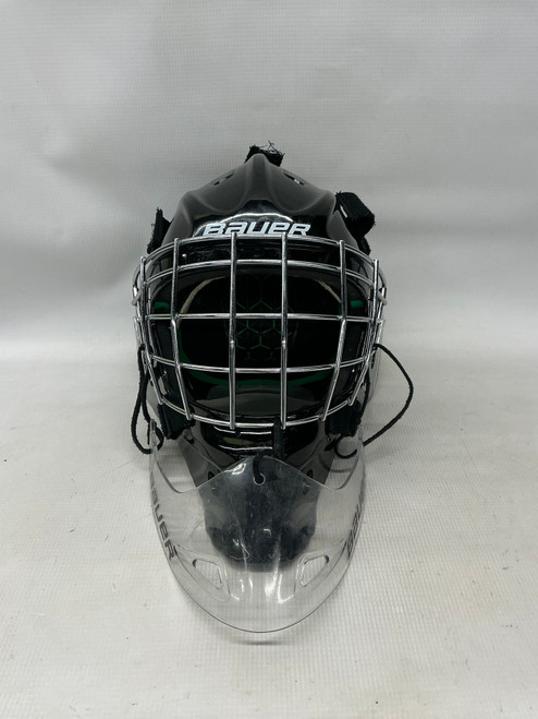 Vist Large View of Product Image Which is Used Bauer NME4 NON HECC Junior Goalie Helmet/Mask Black One Size