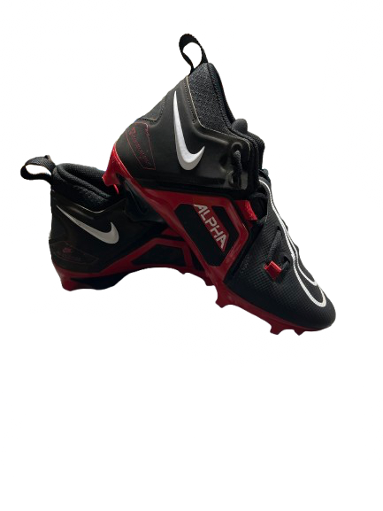 Vist Large View of Product Image Which is Used Nike ALPHA MENANCE PRO 3 SZ 7.5 Adult FB Cleats White/Black/Red Senior 7.5